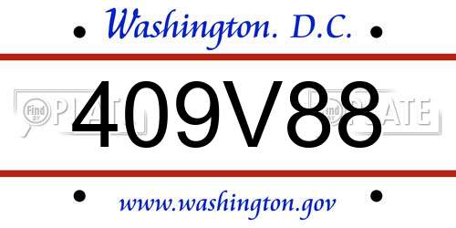 409V88 District Of Columbia License Plate