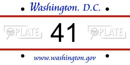 41 District Of Columbia License Plate