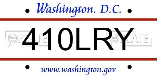 410LRY District Of Columbia License Plate