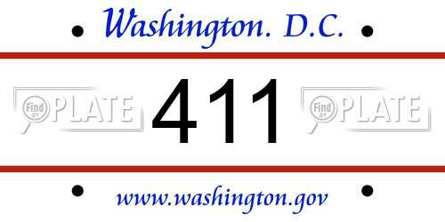 411 District Of Columbia License Plate
