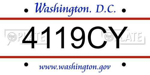 4119CY District Of Columbia License Plate