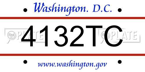4132TC District Of Columbia License Plate