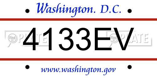 4133EV District Of Columbia License Plate