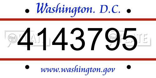 4143795 District Of Columbia License Plate