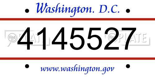 4145527 District Of Columbia License Plate
