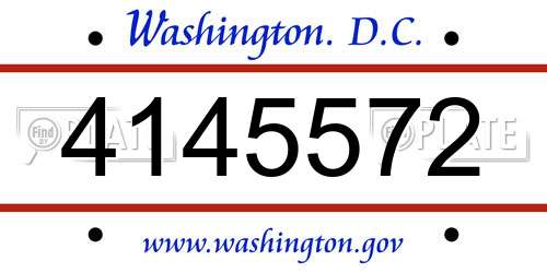 4145572 District Of Columbia License Plate