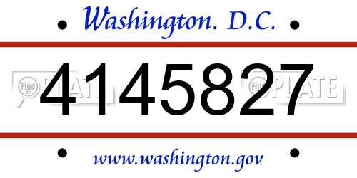 4145827 District Of Columbia License Plate