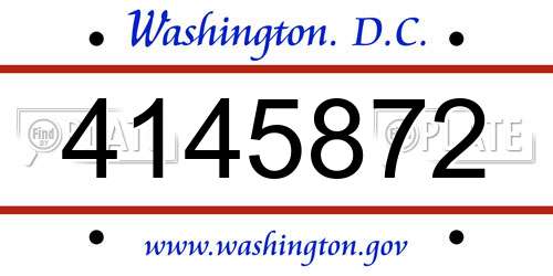 4145872 District Of Columbia License Plate