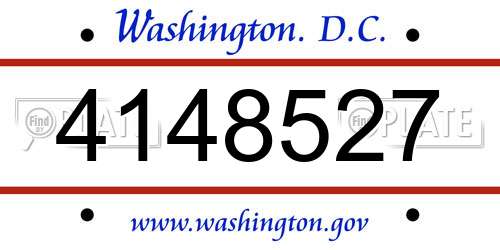 4148527 District Of Columbia License Plate
