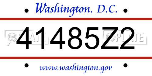 41485Z2 District Of Columbia License Plate