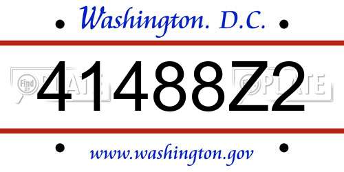 41488Z2 District Of Columbia License Plate