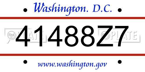 41488Z7 District Of Columbia License Plate