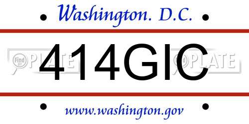 414GIC District Of Columbia License Plate