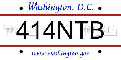 414NTB District Of Columbia License Plate