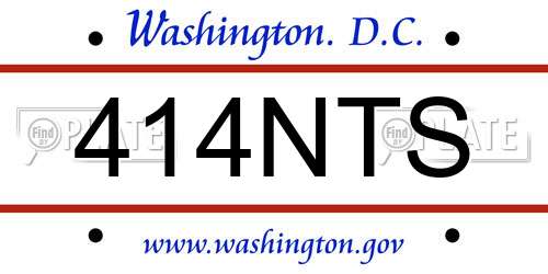 414NTS District Of Columbia License Plate