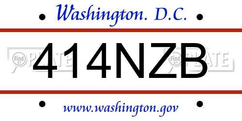 414NZB District Of Columbia License Plate