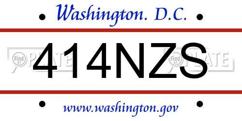 414NZS District Of Columbia License Plate