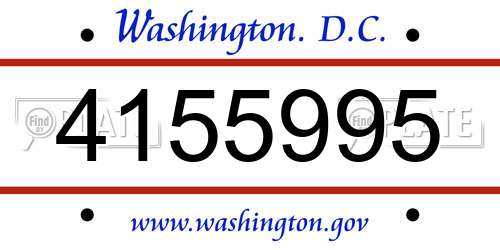 4155995 District Of Columbia License Plate