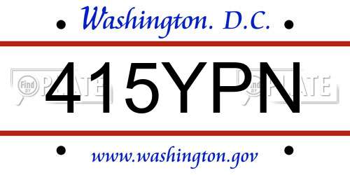 415YPN District Of Columbia License Plate