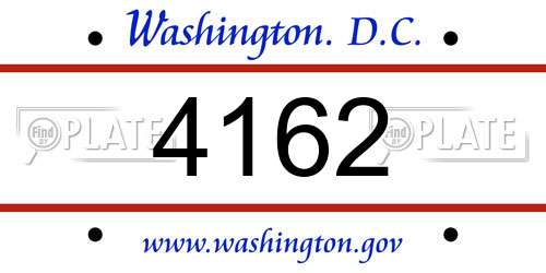 4162 District Of Columbia License Plate