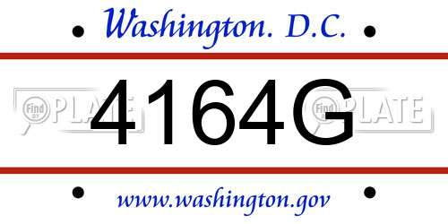 4164G District Of Columbia License Plate