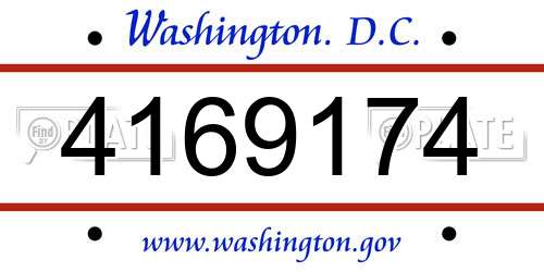 4169174 District Of Columbia License Plate