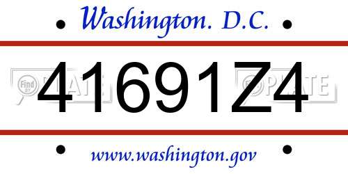 41691Z4 District Of Columbia License Plate