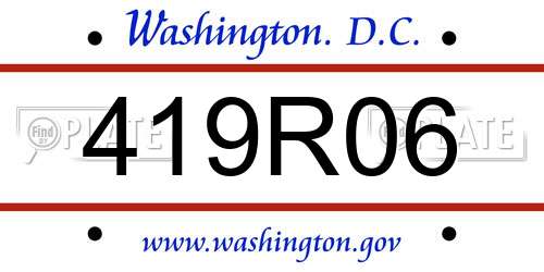 419R06 District Of Columbia License Plate