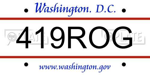 419ROG District Of Columbia License Plate
