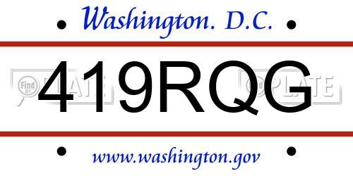 419RQG District Of Columbia License Plate
