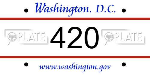 420 District Of Columbia License Plate