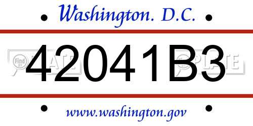 42041B3 District Of Columbia License Plate