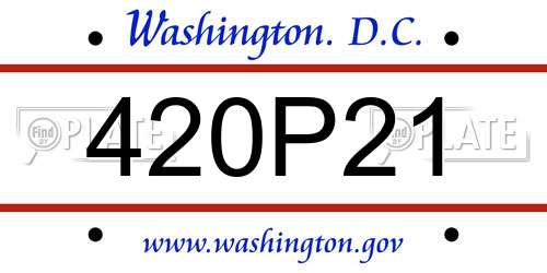 420P21 District Of Columbia License Plate
