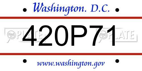 420P71 District Of Columbia License Plate