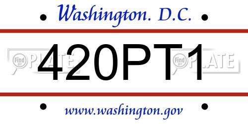 420PT1 District Of Columbia License Plate