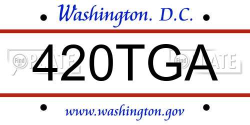 420TGA District Of Columbia License Plate