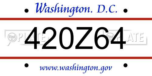 420Z64 District Of Columbia License Plate