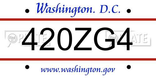 420ZG4 District Of Columbia License Plate