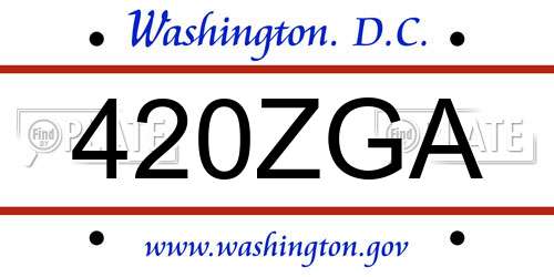 420ZGA District Of Columbia License Plate