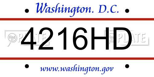 4216HD District Of Columbia License Plate