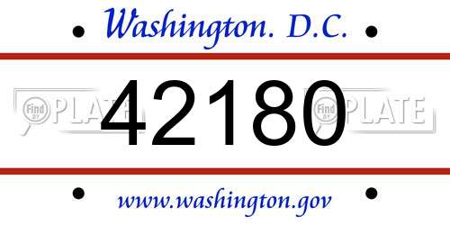 42180 District Of Columbia License Plate