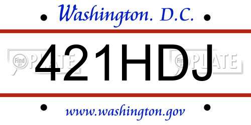 421HDJ District Of Columbia License Plate