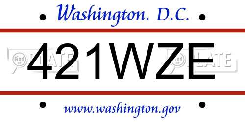 421WZE District Of Columbia License Plate