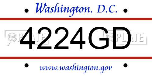 4224GD District Of Columbia License Plate