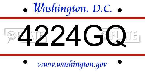 4224GQ District Of Columbia License Plate