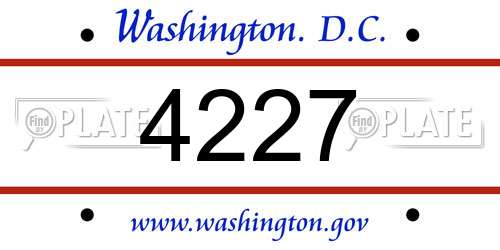 4227 District Of Columbia License Plate
