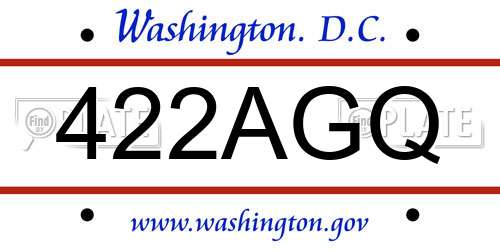 422AGQ District Of Columbia License Plate