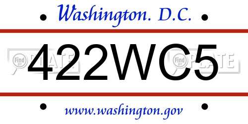 422WC5 District Of Columbia License Plate