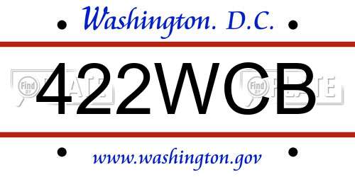 422WCB District Of Columbia License Plate