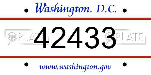 42433 District Of Columbia License Plate